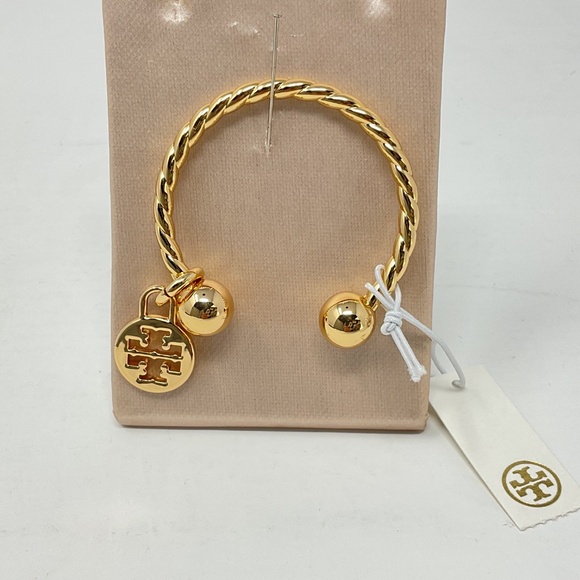 NWT Tory Burch Gold Tone Metal Rope Key Ring - Picture 8 of 8